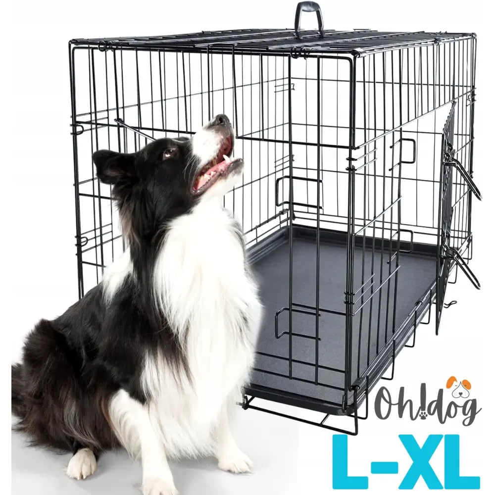 029 Stor Kennel Bur Xl for Hund 90x63x57 Transportbur i Metall l