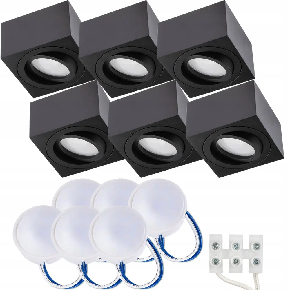 6x Overflatemontert Halogen Spotlight Tube med Led 5w