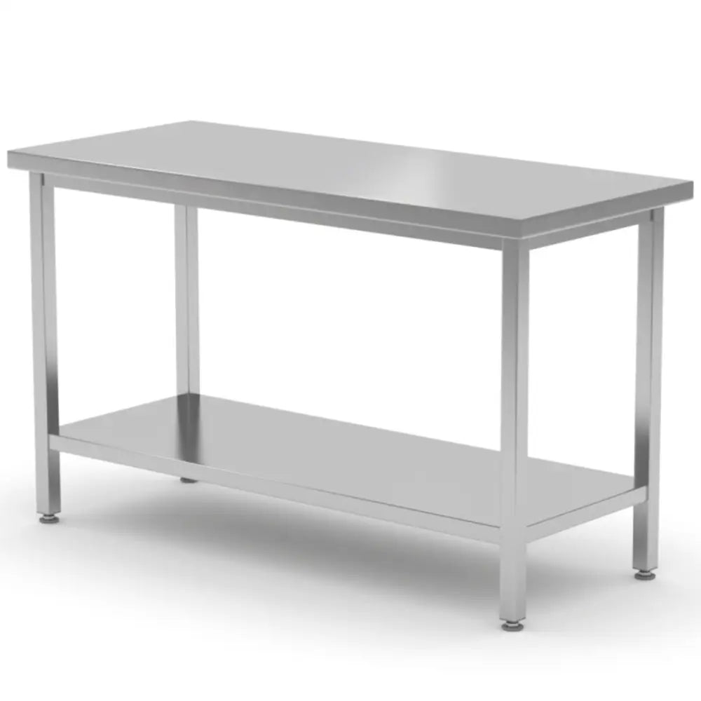 Arbeidsbenk i Stål med Midtsokkel og Hylle 100x70x85 Cm - Hendi 810705