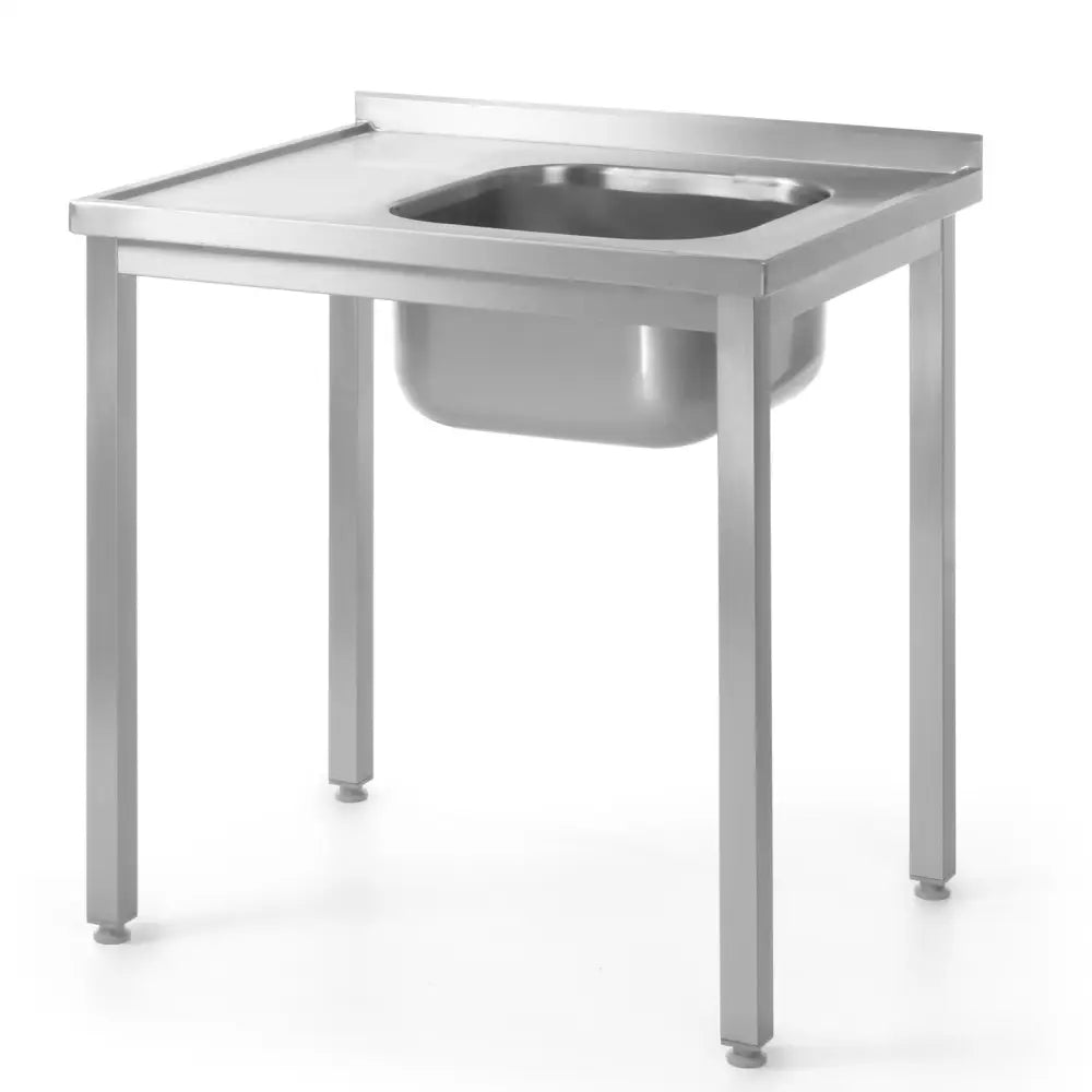 Arbeidsbenk med Stålblad for Kjøkken med Vask 100x60cm Høyre - Hendi 811573