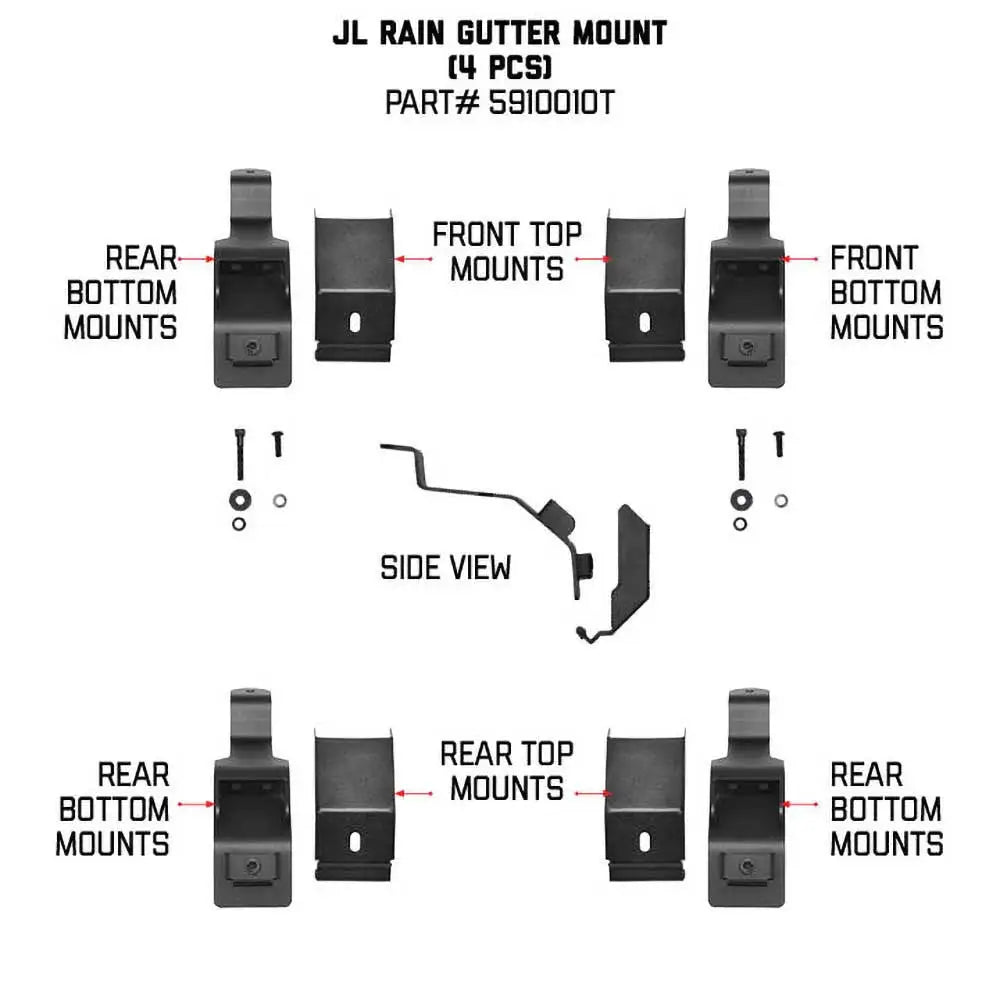 Bagasje Takstativ Monteringssett Srm 50kg Go Rhino - Jeep Wrangler Jk 4 d 07-18