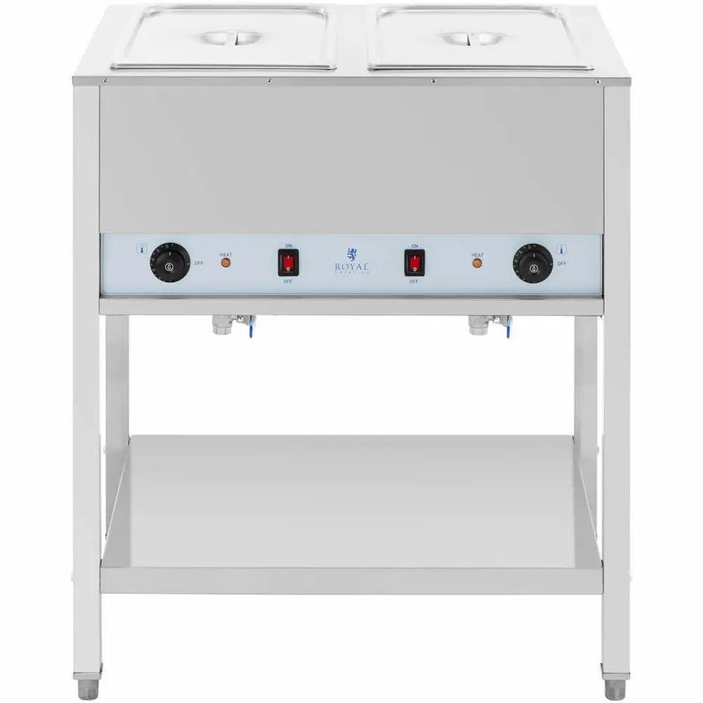 Bain Marie Elektrisk Matvarmebrett med Frittstående Stativ 2 x Gn 1/1 1265 w
