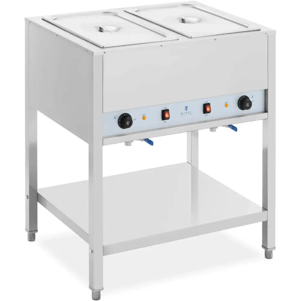 Bain Marie Elektrisk Matvarmebrett med Frittstående Stativ 2 x Gn 1/1 1265 w
