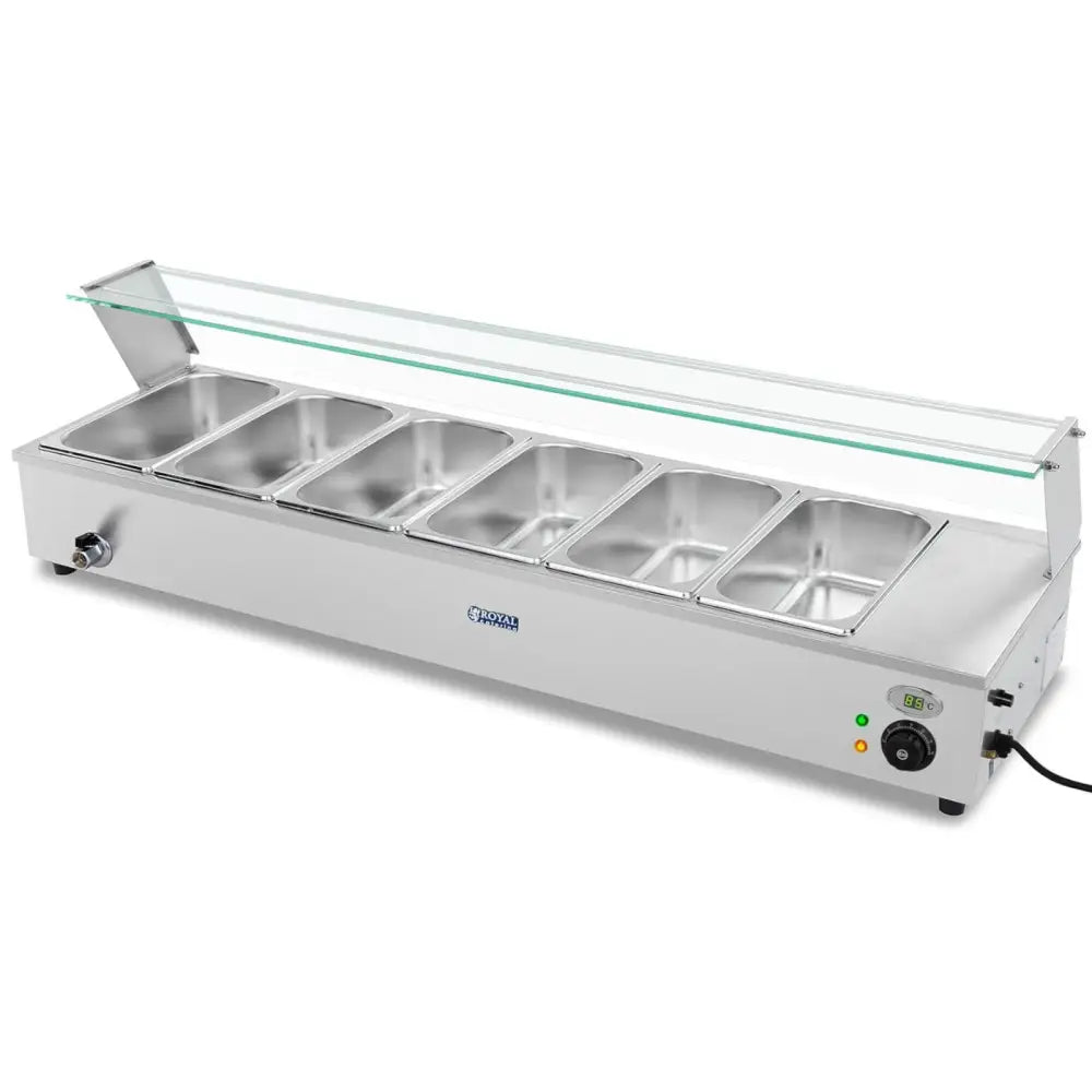 Bain Marie Matvarmer med Kran og Beskyttelse 1800 w 6x Gn 1/3 D. 100 Mm 22.8 l - Produsentens Kode: 1011455