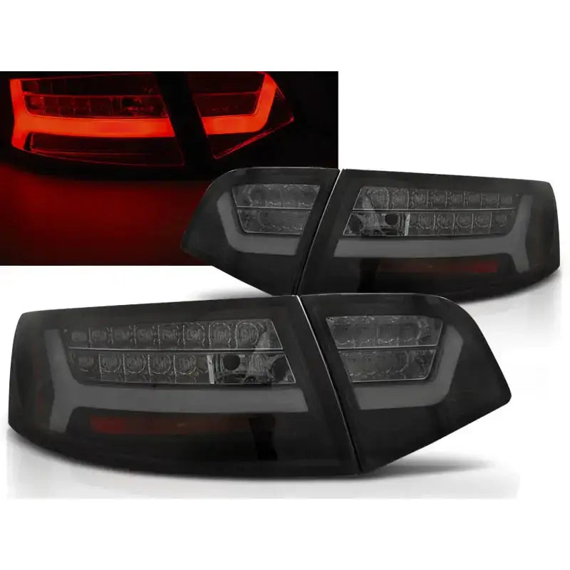 Baklykter Audi A6 08-11 Sedan Black Smoke Led Bar Seq