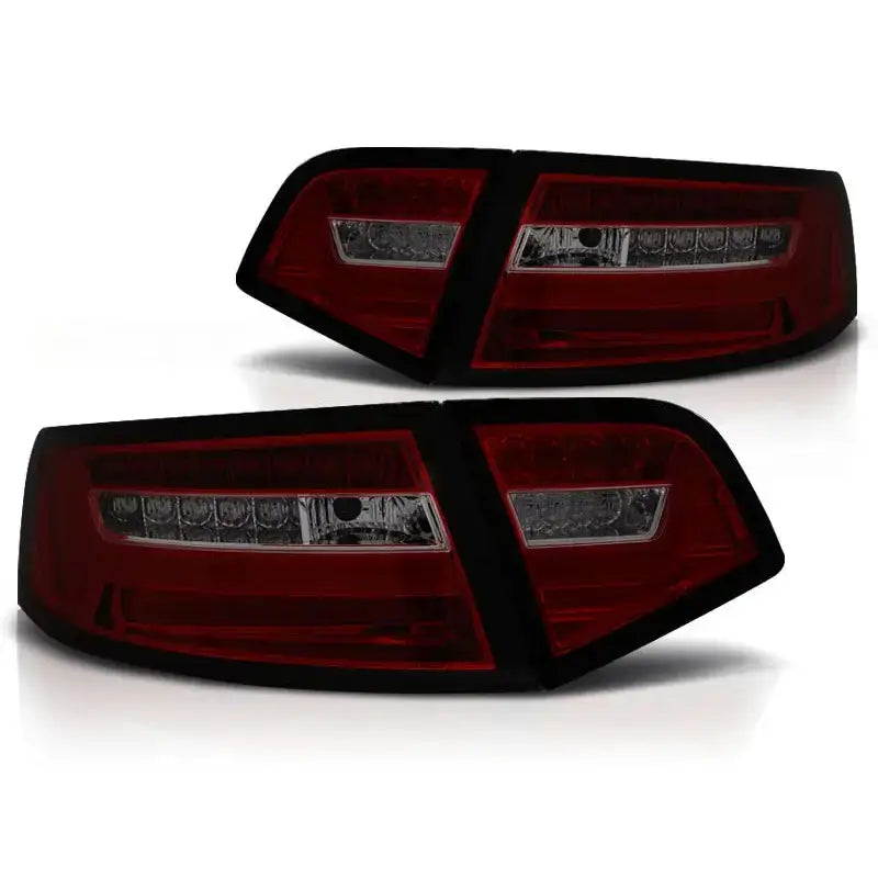 Baklykter Audi A6 08-11 Sedan Red Smoke Led Bar Seq