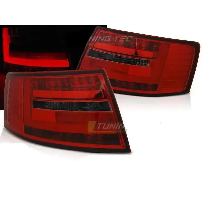 Baklykter Audi A6 C6 Sedan 04.04-08 Red Smoke Led Bar 6-pin
