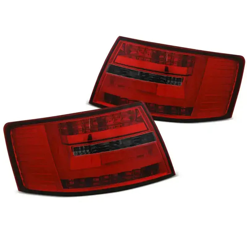 Baklykter Audi A6 C6 Sedan 04.04-08 Red Smoke Led Bar 6-pin