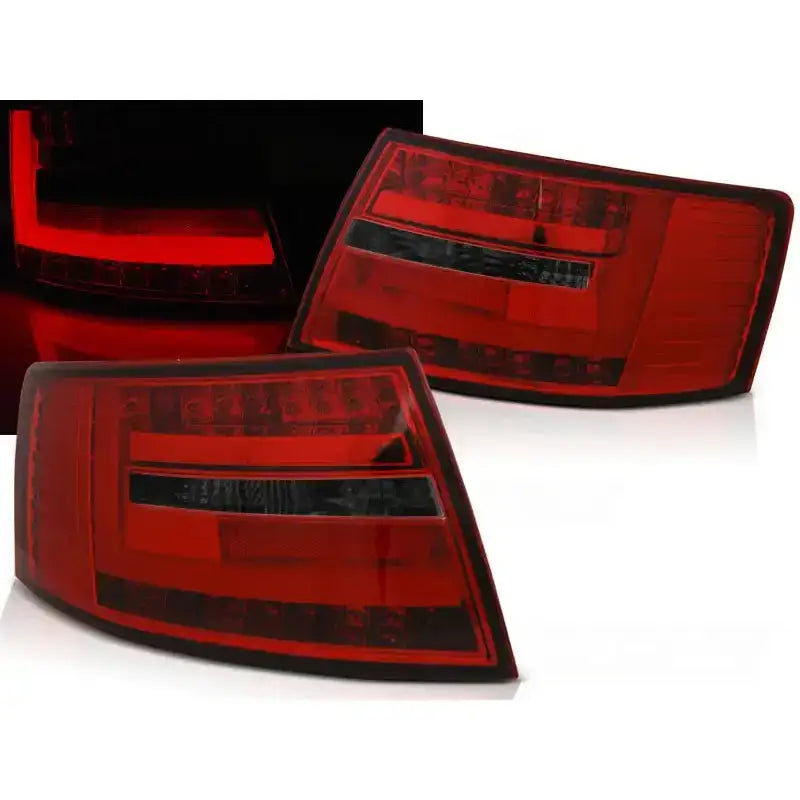 Baklykter Audi A6 C6 Sedan 04.04-08 Red Smoke Led Bar 7-pin