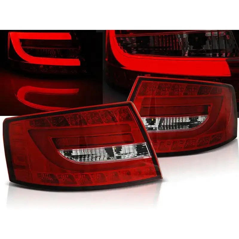 Baklykter Audi A6 C6 Sedan 04.04-08 Red White Led 6pin