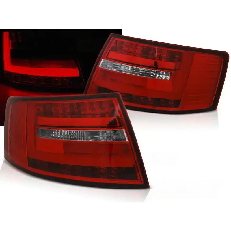 Baklykter Audi A6 C6 Sedan 04.04-08 Red White Led Bar 6-pin