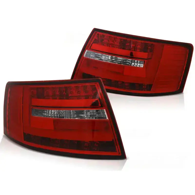 Baklykter Audi A6 C6 Sedan 04.04-08 Red White Led Bar 6-pin