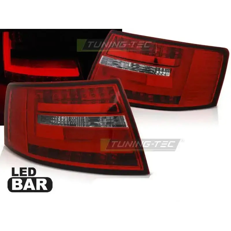 Baklykter Audi A6 C6 Sedan 04.04-08 Red White Led Bar 7-pin