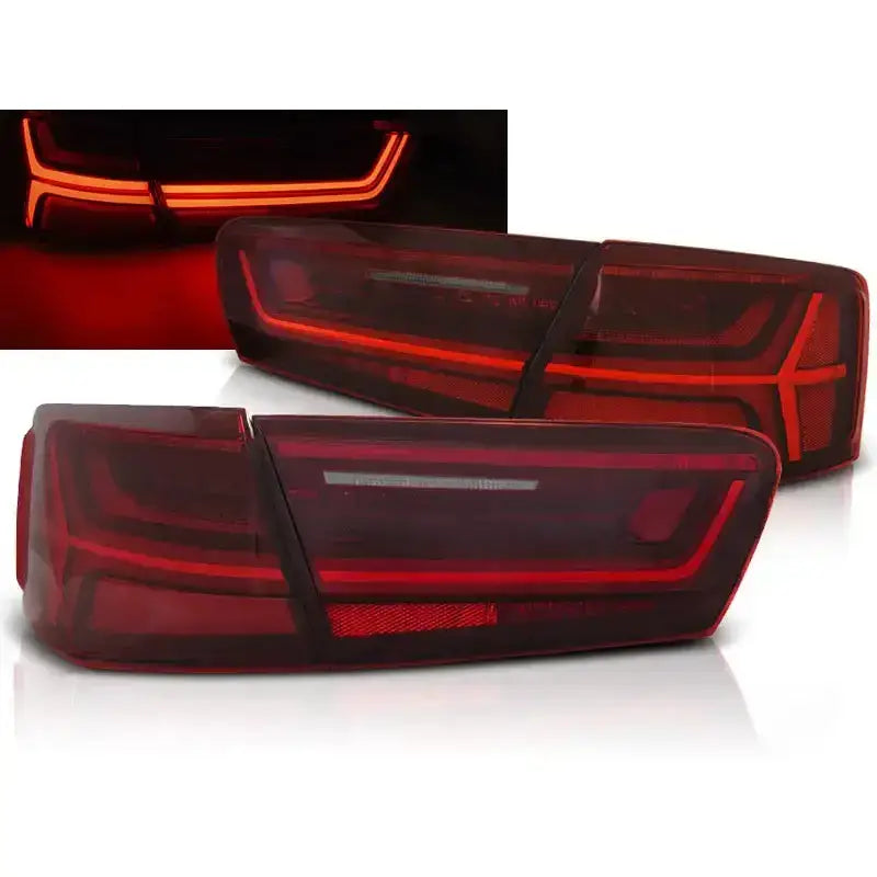 Baklykter Audi A6 C7 11-14 Limousine Red White Led Bar Seq