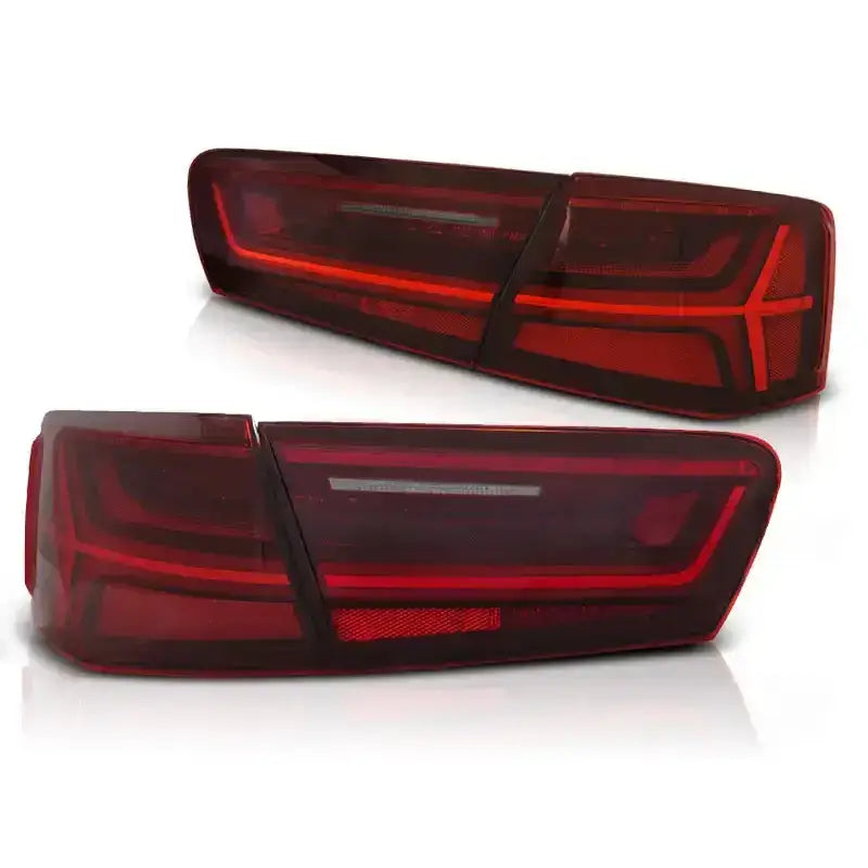 Baklykter Audi A6 C7 11-14 Limousine Red White Led Bar Seq