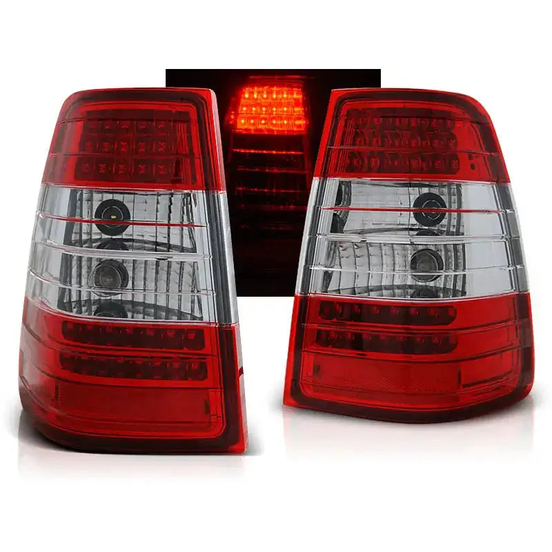 Baklykter Mercedes W124 E-klasse St.vogn 09.85-95 Red White Led