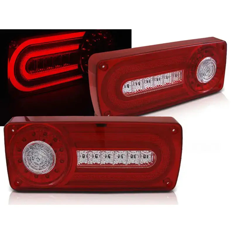 Baklykter Mercedes W463 G-klasse 90-12 Red White Led Bar