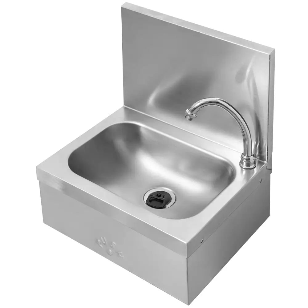 Berøringsfri Vask med Kneaktivert Bryter Vegghengt Rektangulær 34x23 Cm - Hendi 809976