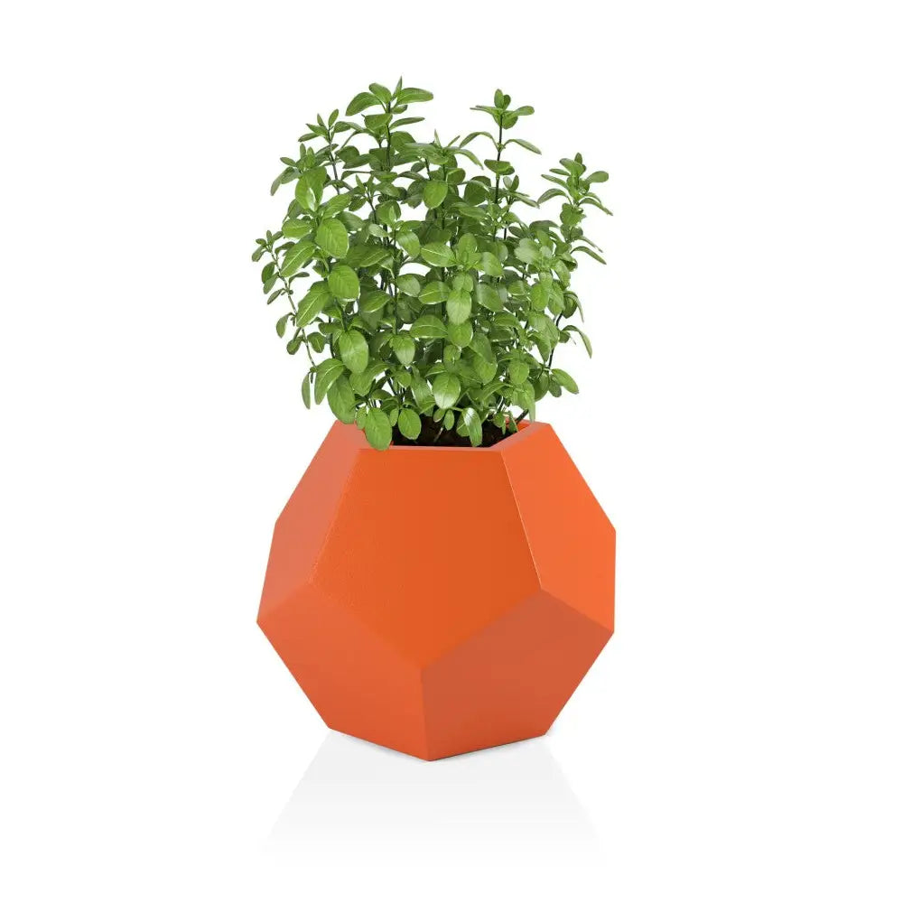 Blomsterpotte Alma Oransje (med Indre Hylle + Vann Drenering)