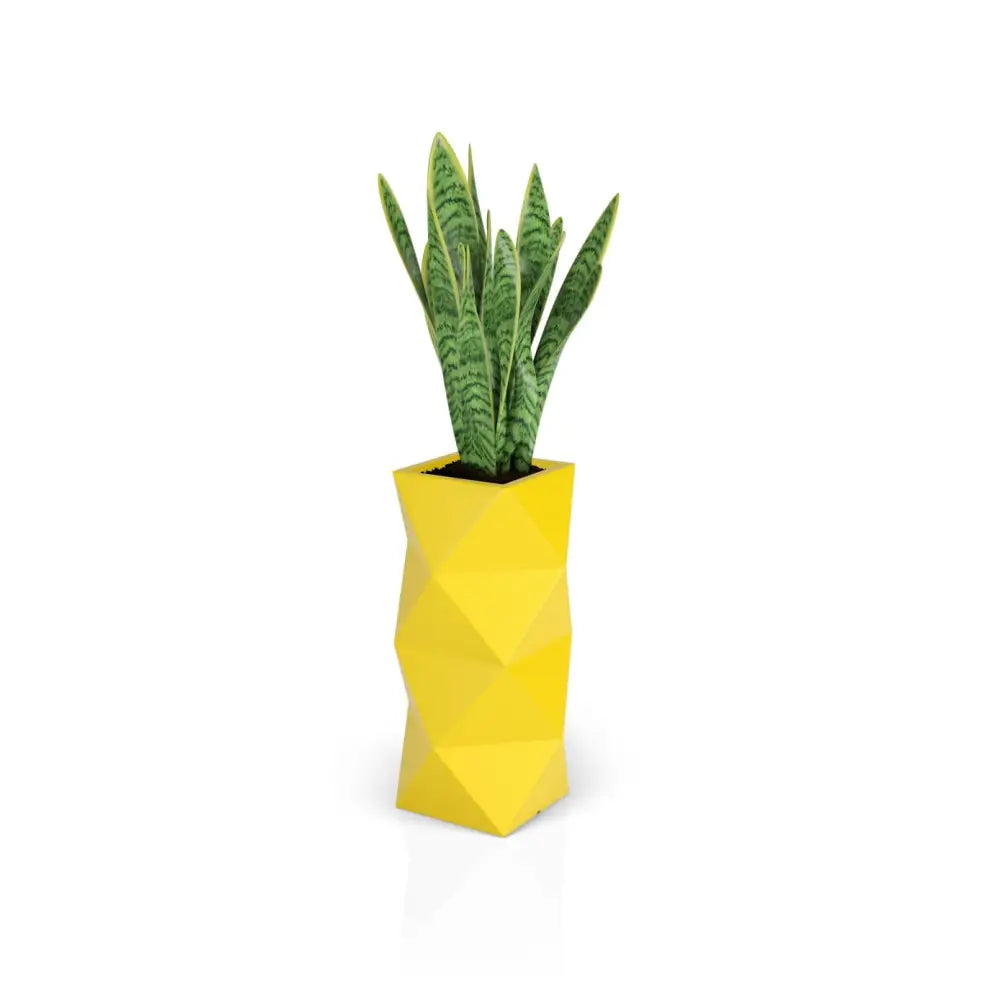 Blomsterpotte Asti Gul (med Indre Hylle + Vann Drenering)