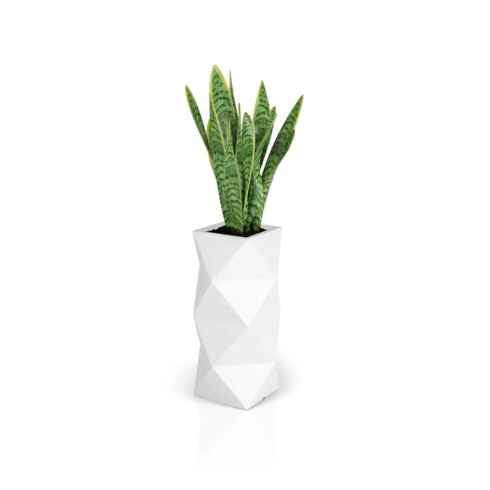 Blomsterpotte Asti Hvit (med Indre Hylle + Vann Drenering)