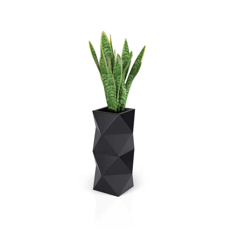 Blomsterpotte Asti Svart (med Indre Hylle + Vann Drenering)
