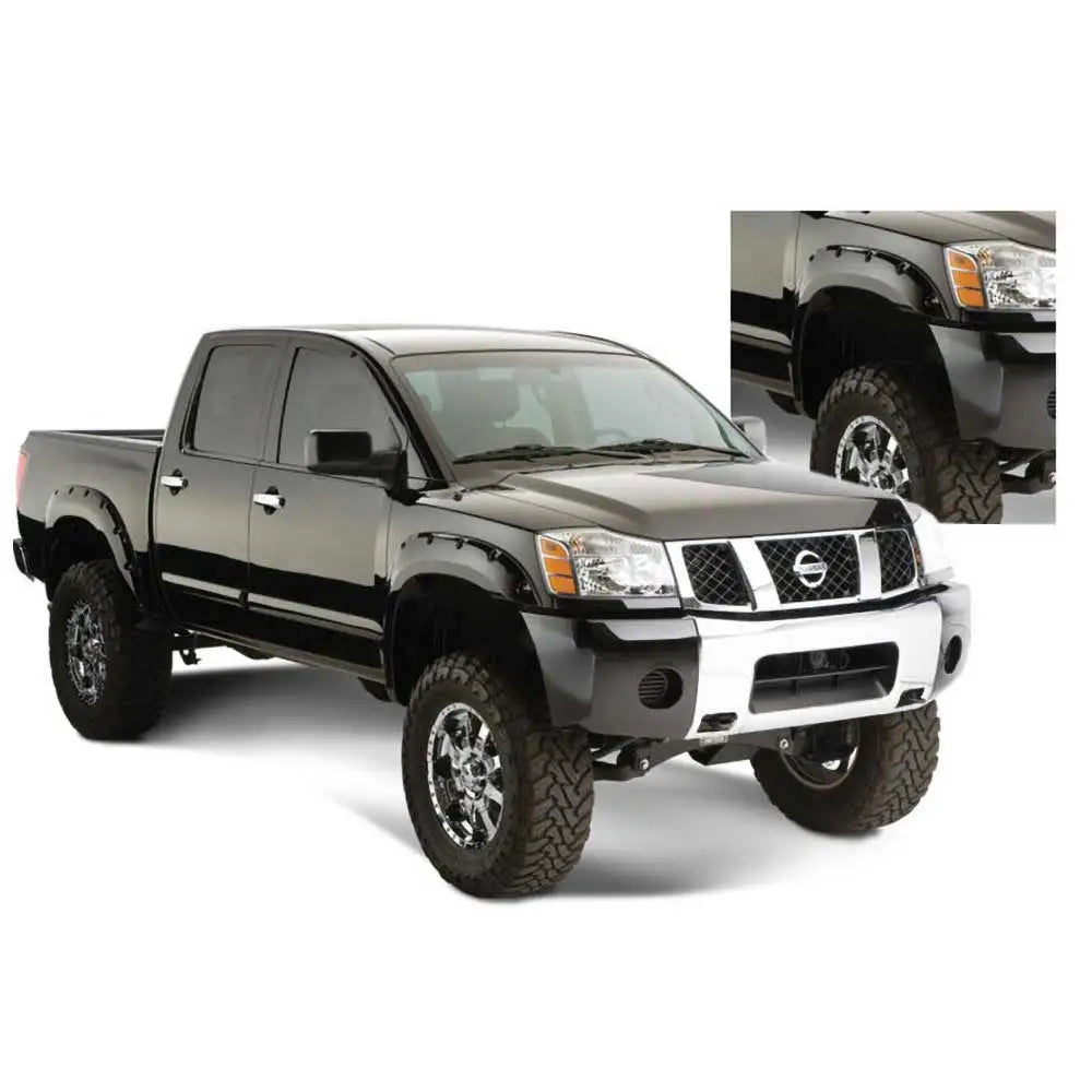Bushwacker Pocket Style Skjermforlengere Foran og bak med Bedside Lockbox - Nissan Titan 04-15