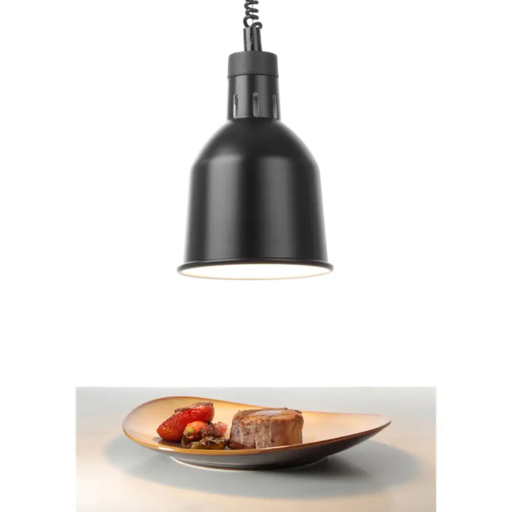 Cylinderformet Hengende Svart Matvarme Lampe ø175mm 250w - Hendi 273852.