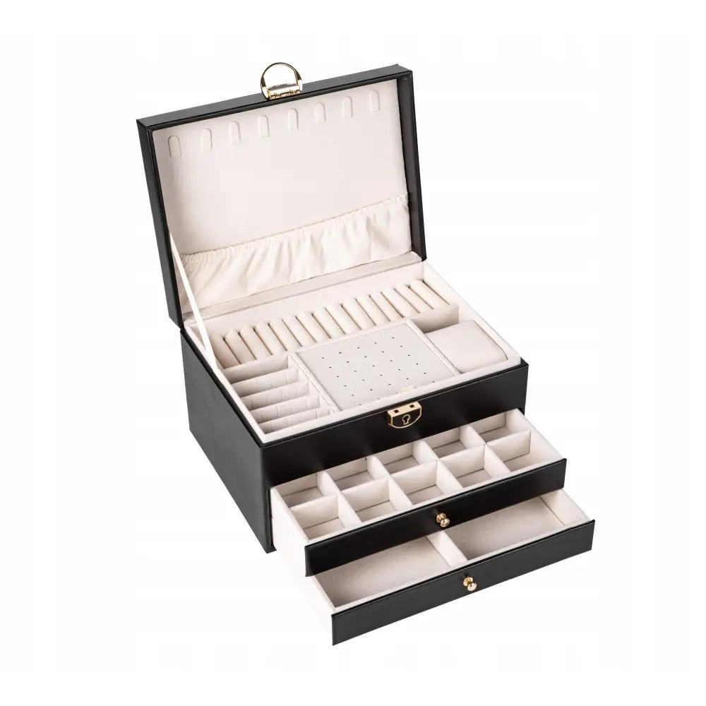 Elegant Svart Smykkeskrin Koffert Organizer som Gave