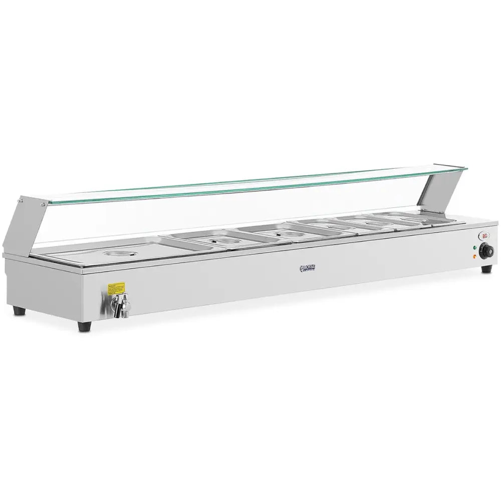 Elektrisk Buffetvarmer med Kran og Deksel 6 x Gn 37 l 1800 w