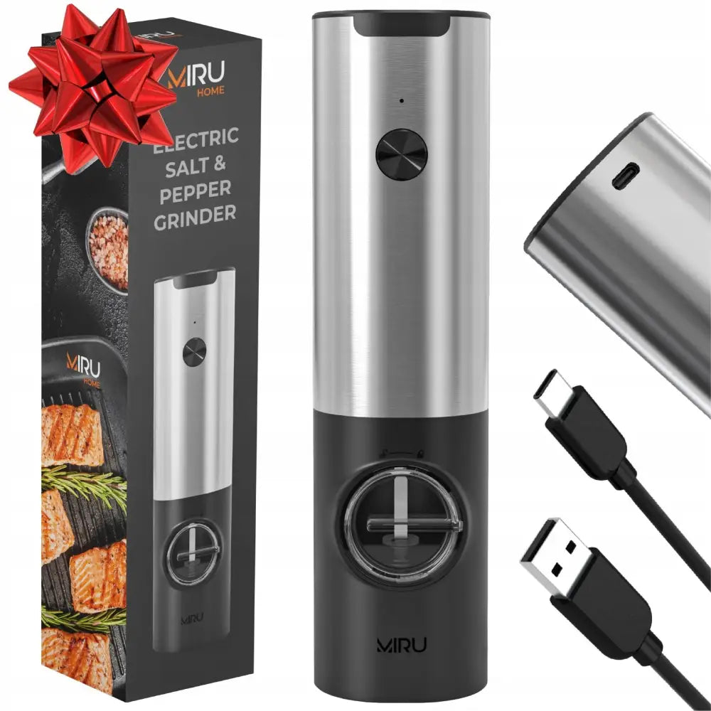 Elektrisk Kvern for Salt Pepper og Krydder Svart Usb-oppladbar