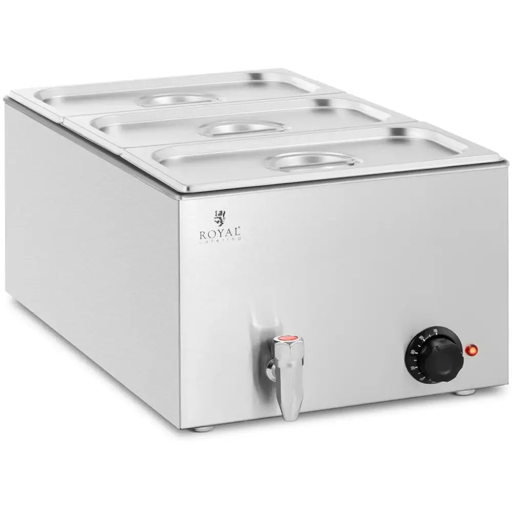 Elektrisk Matvarmebeholder med Kran 3 x Gn 1/3 600 w