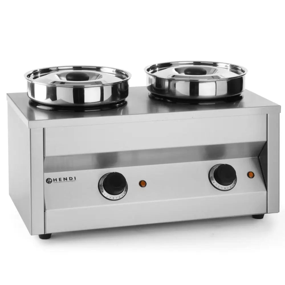 Elektrisk Suppe- og Sausskjevannsvarmer Thermosystem 2 x 4.2l - Hendi 201206