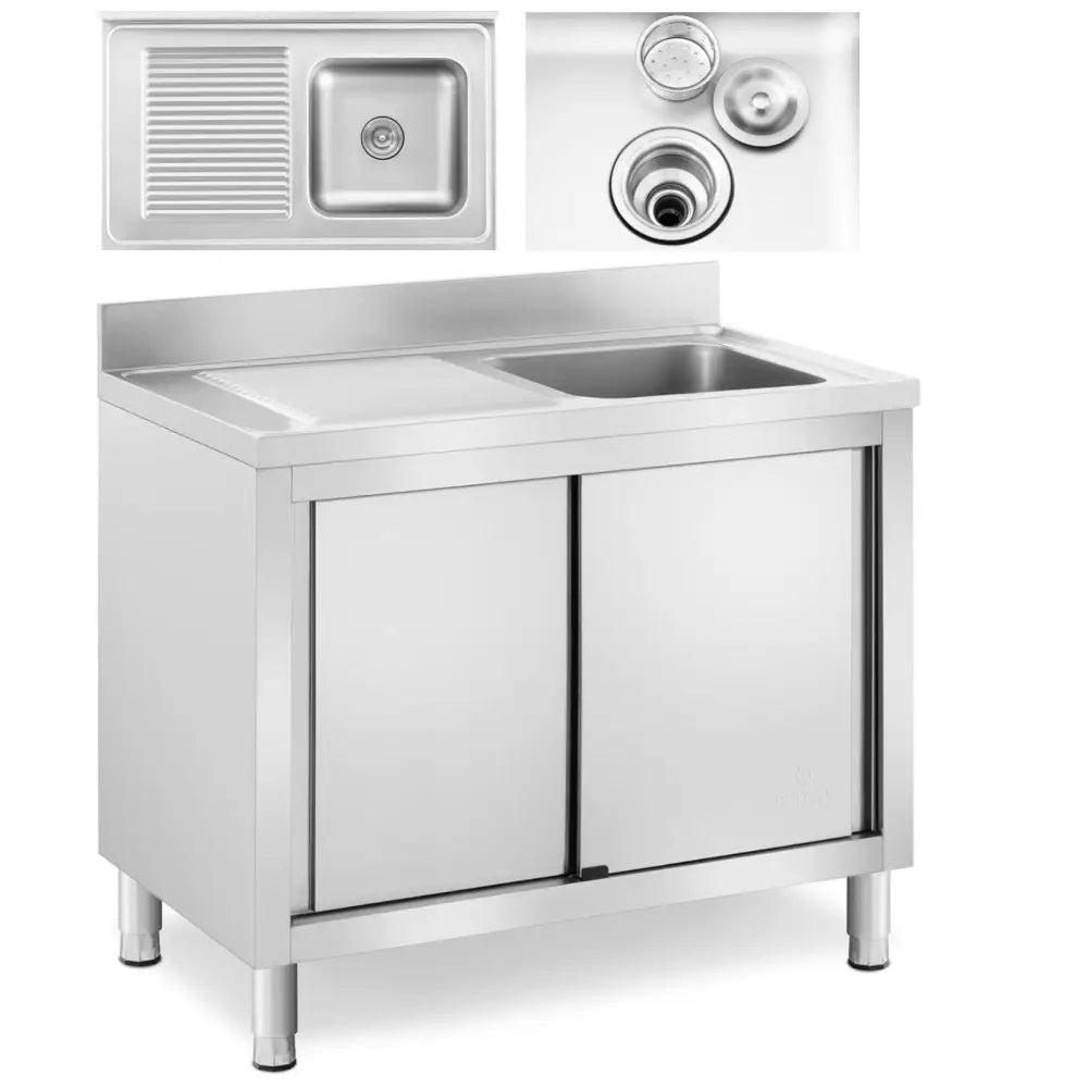 Enkelkomponents Gastronomivask med Skap 100 x 60 x 94 Cm