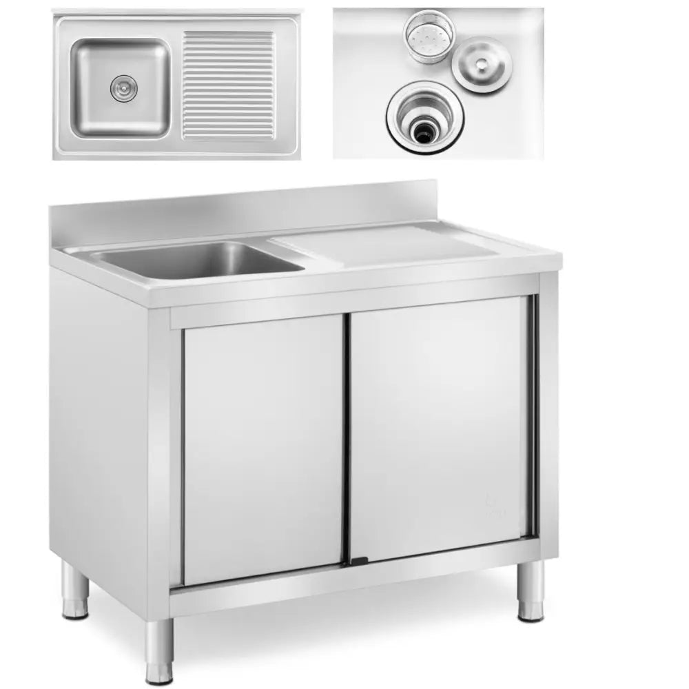 Enkeltkomponent Gastronomisk Vask med Skap - 100 x 60 x 95 Cm