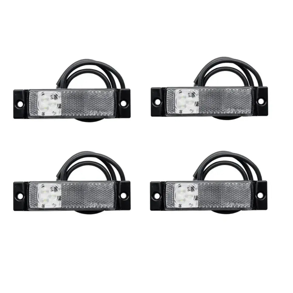 Et Sett med 4x Led Klaringslamper med Hvit Horpol-reflektor