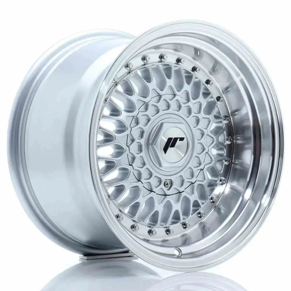 Felg Japan Racing Jr9 15x9 Et10 4x100/108 Silver W/machined Lip + silver Rivets