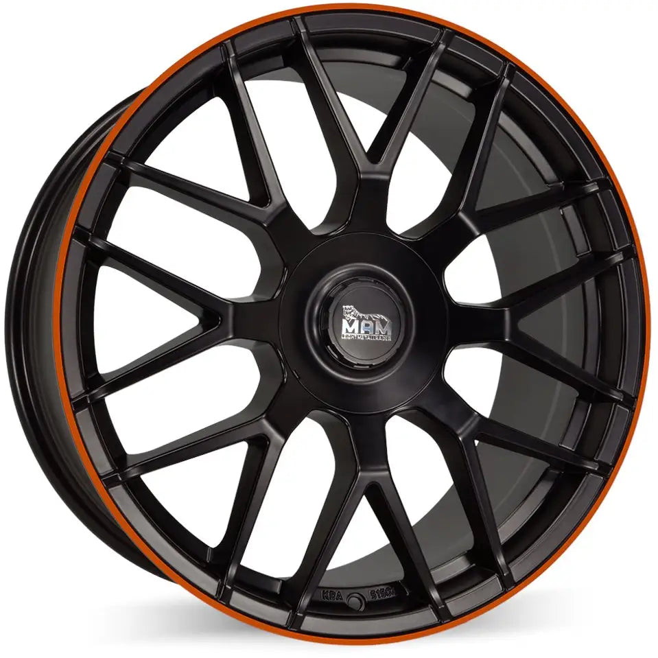 Felg Mam Gt1 Matt Black Lip Orange 9,5x19 5x112 Et30