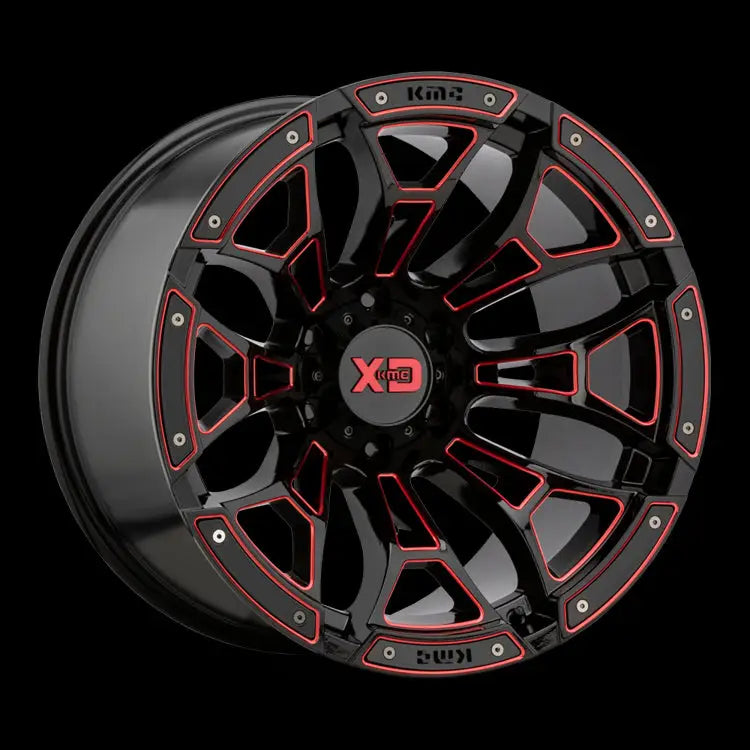 Felg Xd841 Boneyard Gloss Black Milled W/ Red Tint Xd Series 20x10 Et-18 5x127