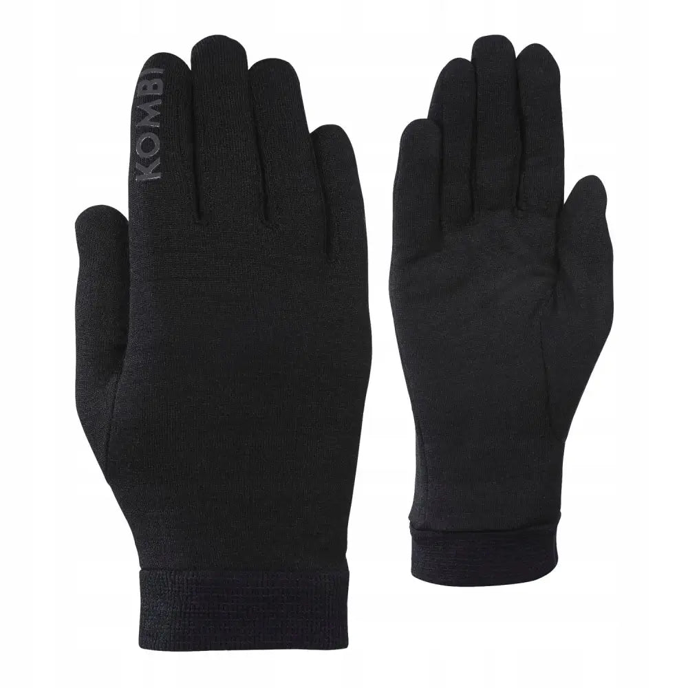 Femfingrede Herrehansker Kombi Merino 100% Liner Svart s