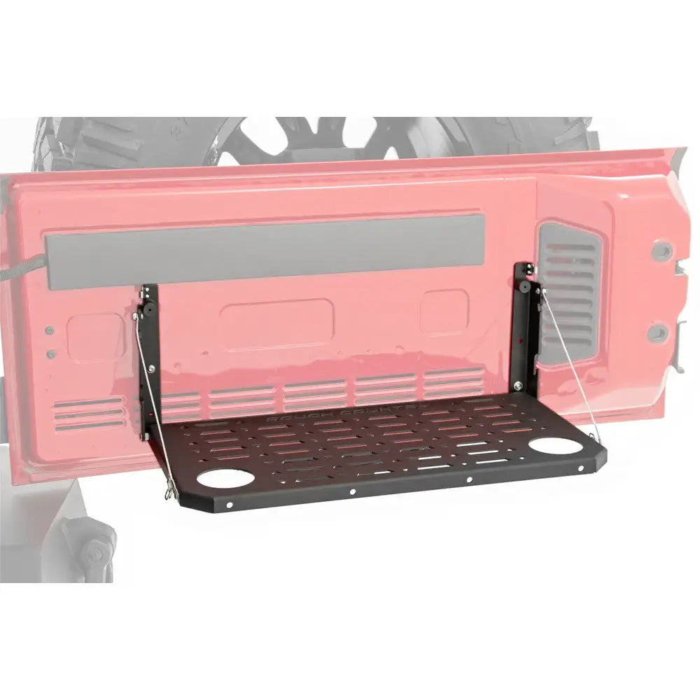 Foldbart Bagasjebrett Montert på Bakluken - Rough Country - Jeep Wrangler Jk 2 Dr 07-18