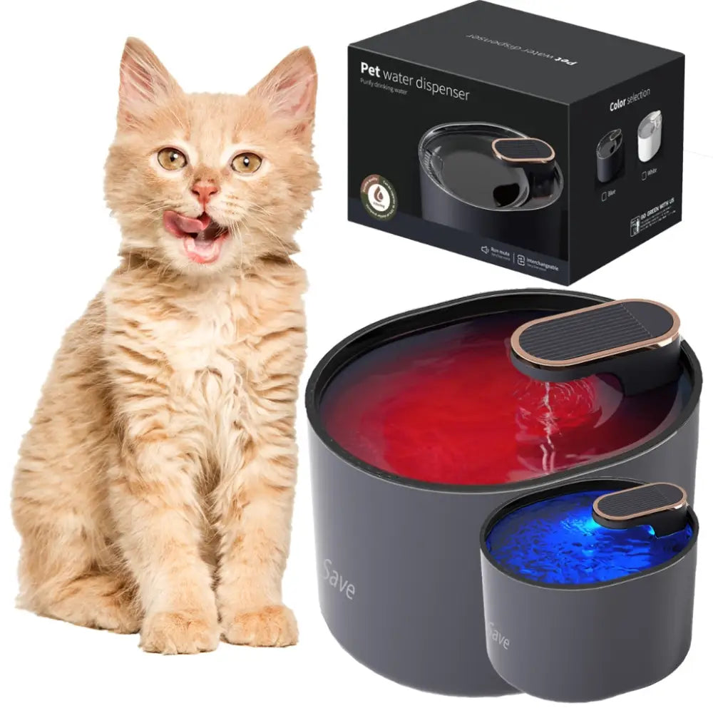 Fontene Drikkeskål for Katt Hund Automatisk Vannskål + Filter Stille