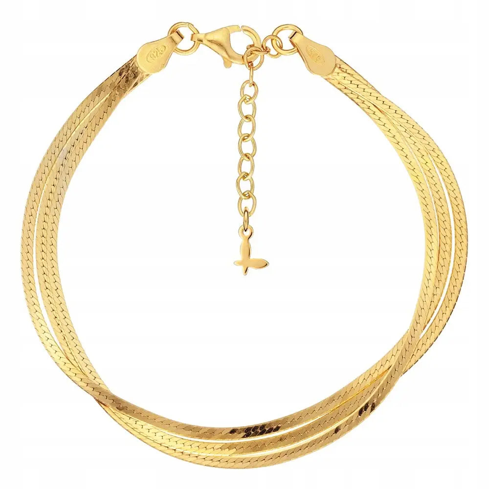 Armbånd Dame med Charms - Gullbelagt Sølv 17 Cm + Forlenger