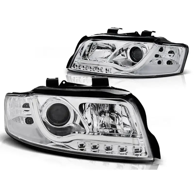 Frontlykter Audi A4 10.00-10.04 Led P21w Tube Lights Chrome