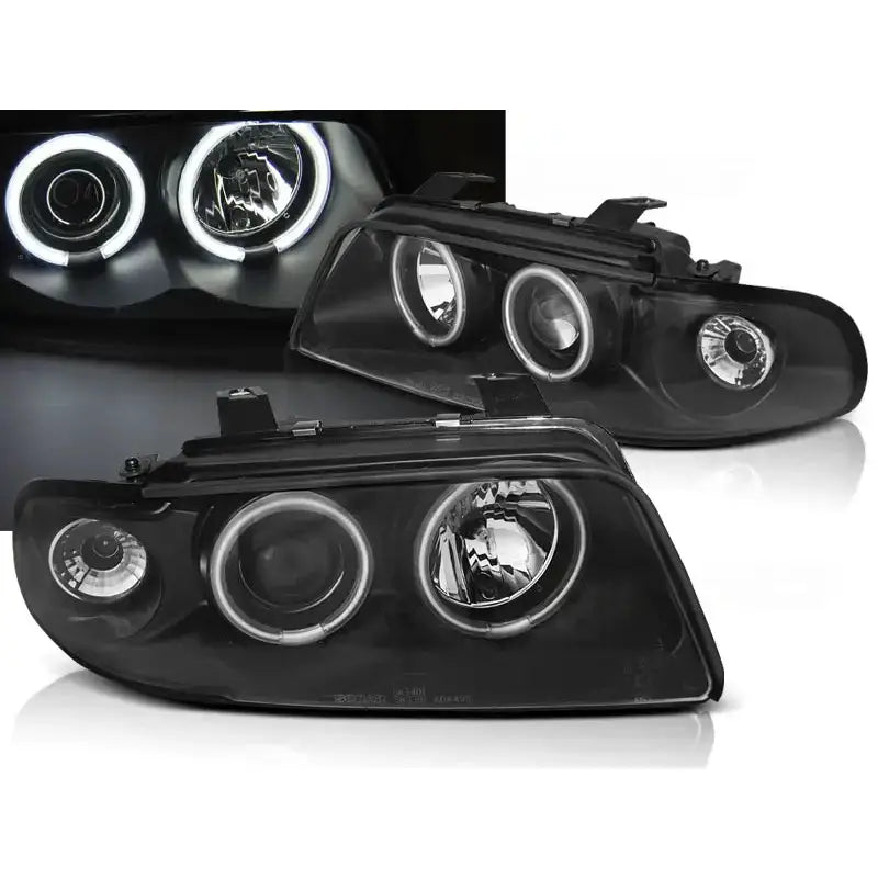 Frontlykter Audi A4 11.94-12.98 Angel Eyes Ccfl Black