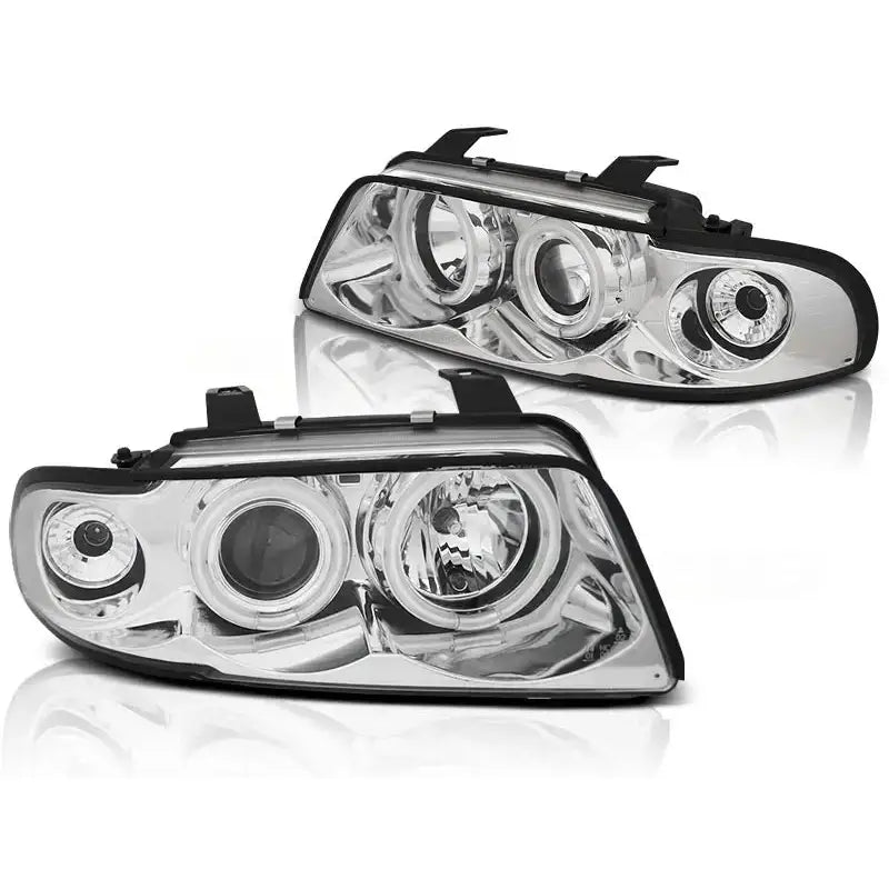 Frontlykter Audi A4 11.94-12.98 Angel Eyes Ccfl Chrome