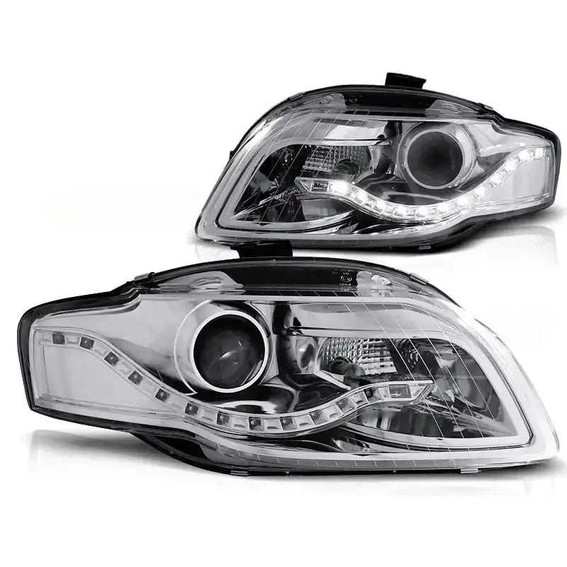 Frontlykter Audi A4 B7 11.04-03.08 Chrome Led Parking Light
