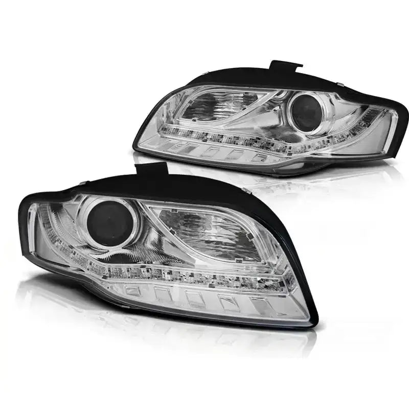Frontlykter Audi A4 B7 11.04-03.08 Daylight Led Ind. Chrome