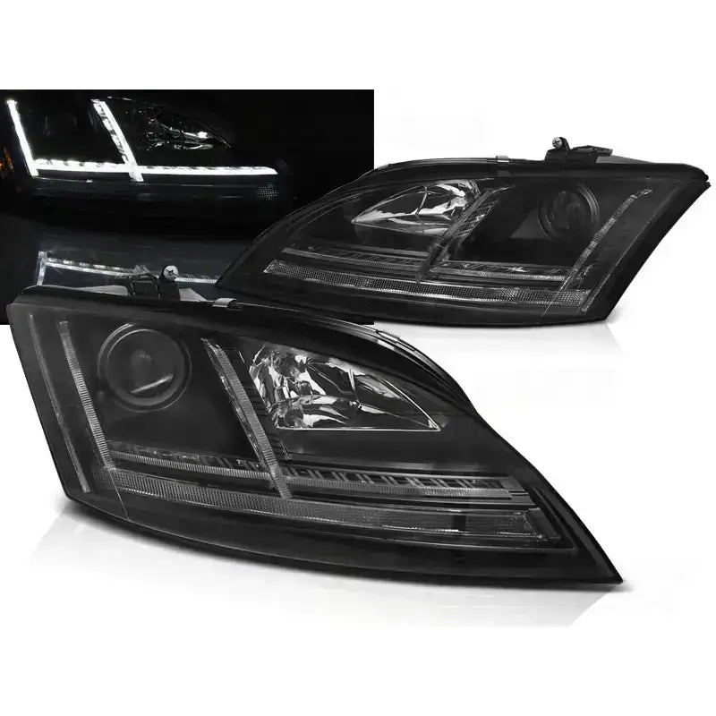 Frontlykter Audi Tt 06-10 8j Black Led Seq Hid Drl
