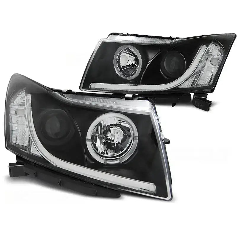 Frontlykter Chevrolet Cruze 09-12 Angel Eyes Tube Light Black